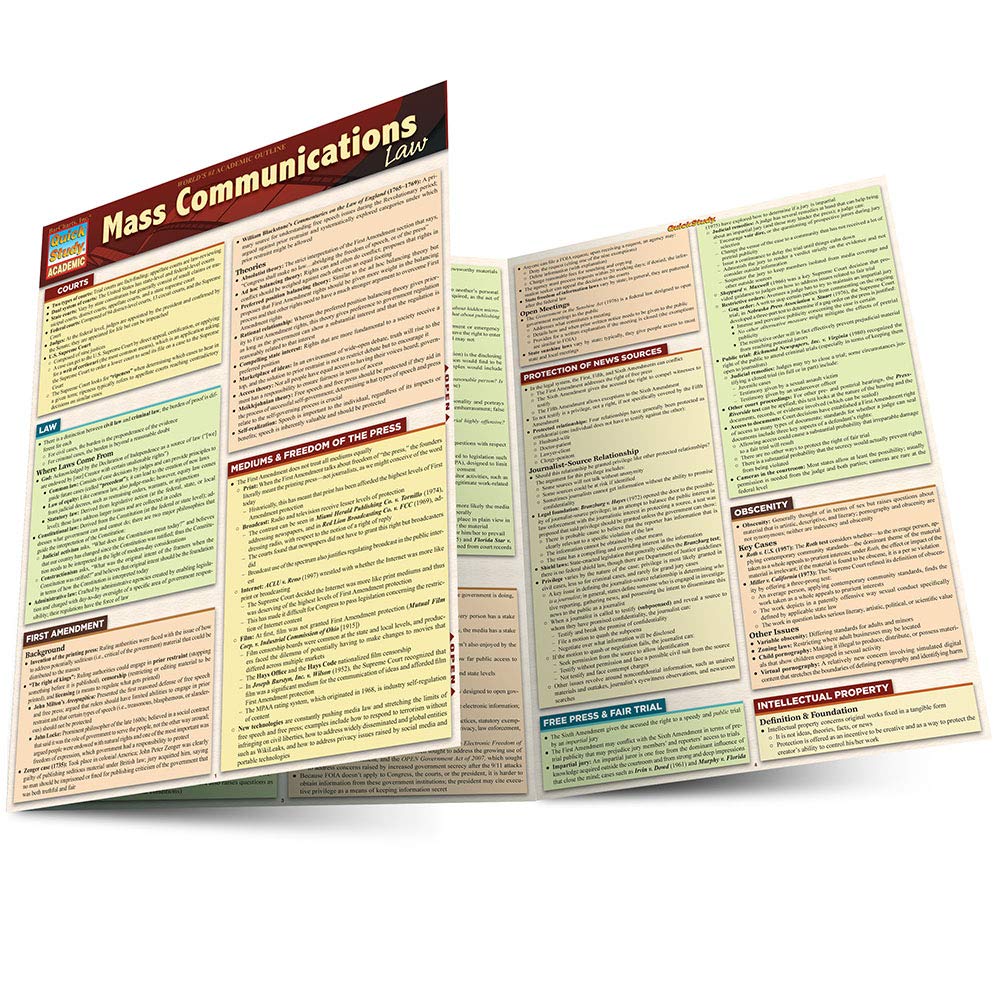 Mass Communications Law (Quick Study Academic),Used