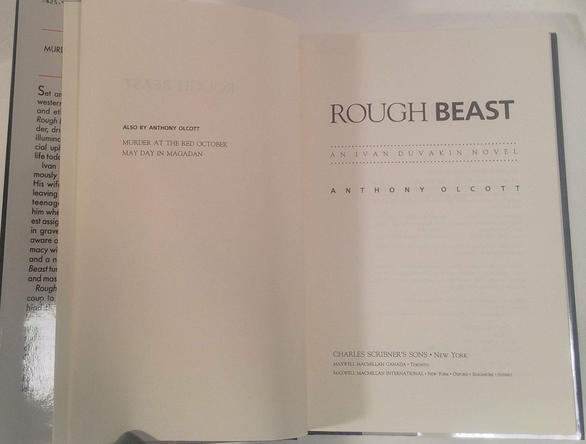 Rough Beast (an Ivan Duvakin Novel),Used