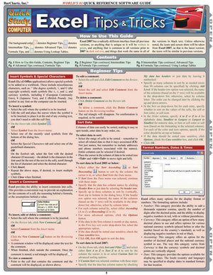Excel Tips & Tricks Quickstudy Laminated Reference Guide (Quickstudy Computer)