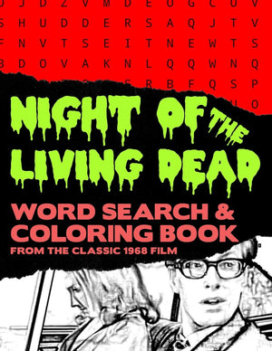 Night of the Living Dead: Zombie Horror Movie Word Search Finder Puzzle And Grayscale Coloring Pages Activity Book Large Print S,Used