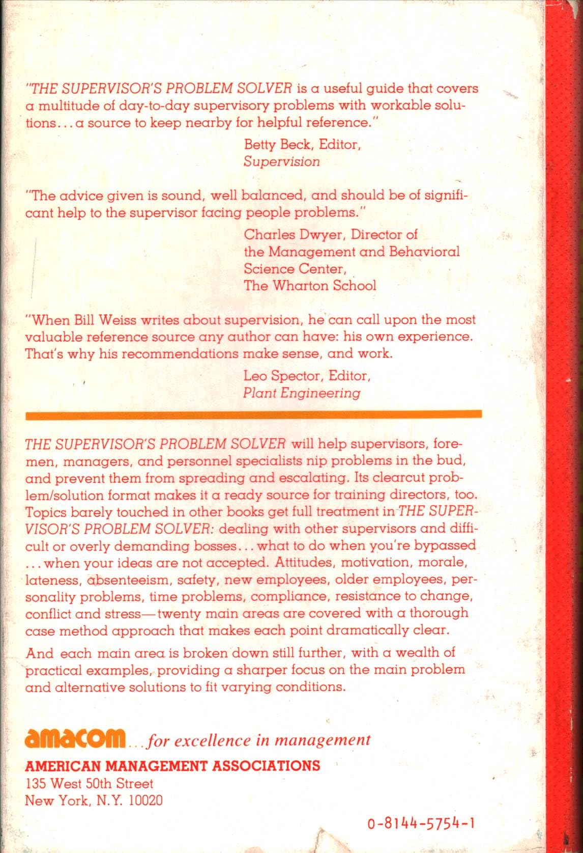 The Supervisor's Problem Solver,Used