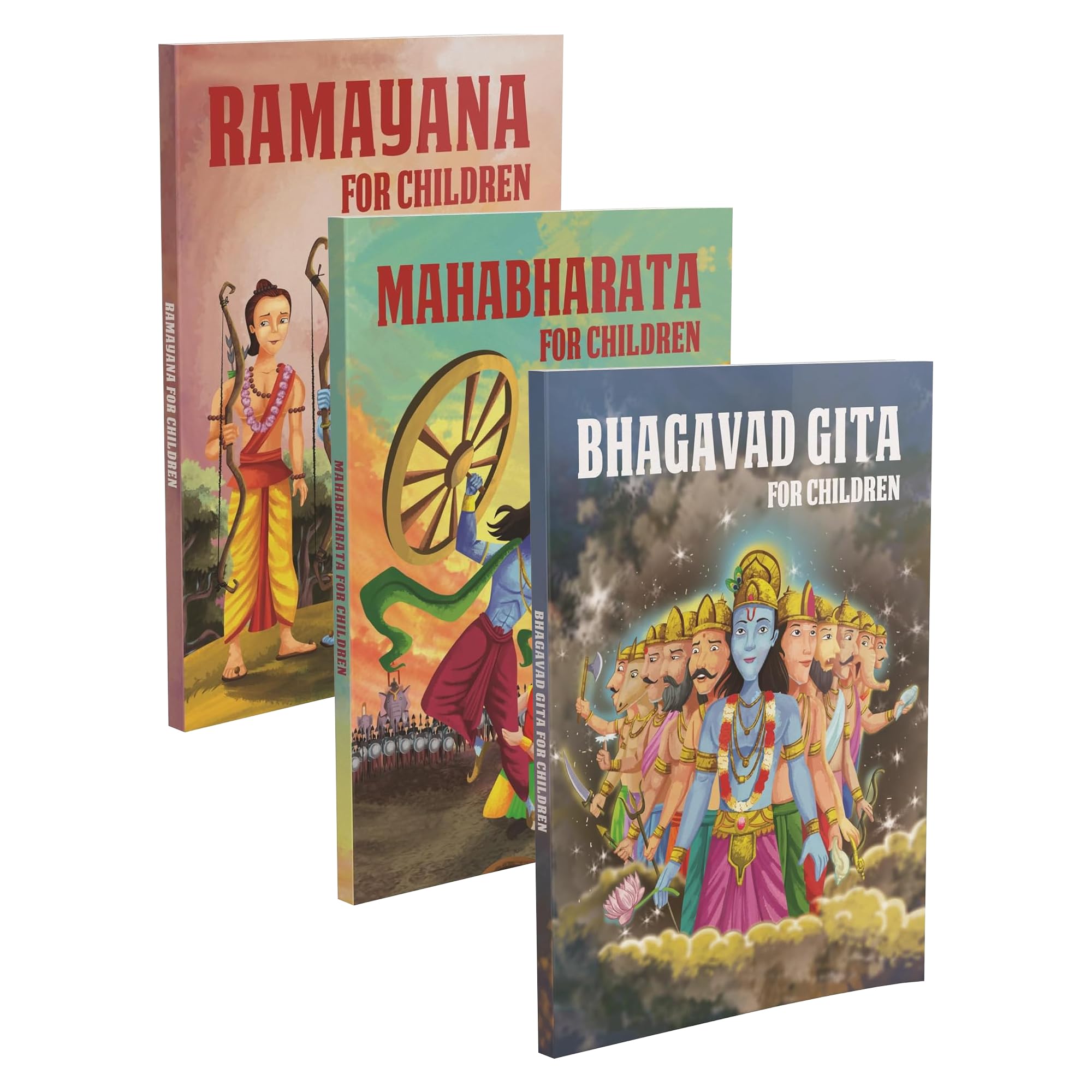Set Of 3 Mythology Story Books For 5+ Years Kids -Ramayana, Bhagavad Gita , Mahabharata (Illustrated)