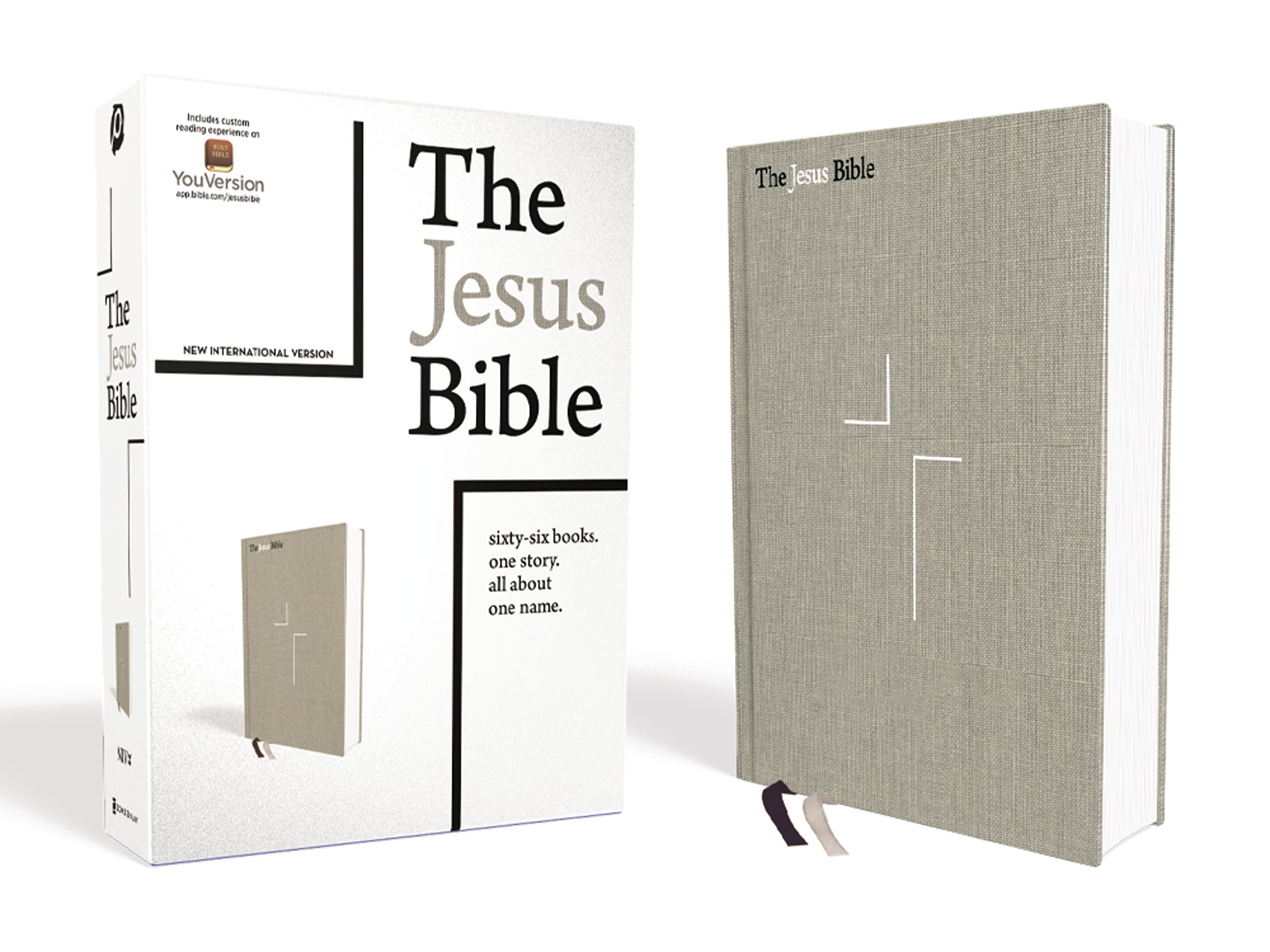 The Jesus Bible, NIV Edition, Cloth over Board, Gray Linen, Comfort Print,New