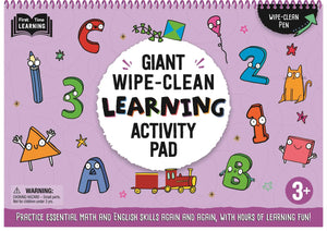 Giant WipeClean Learning Activity Pack: Practice Essential Math and English Skills, With Hours of Learning Fun! 3+,New