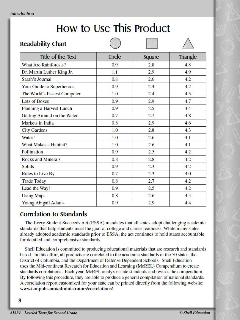 Leveled Texts for Second Grade,Used
