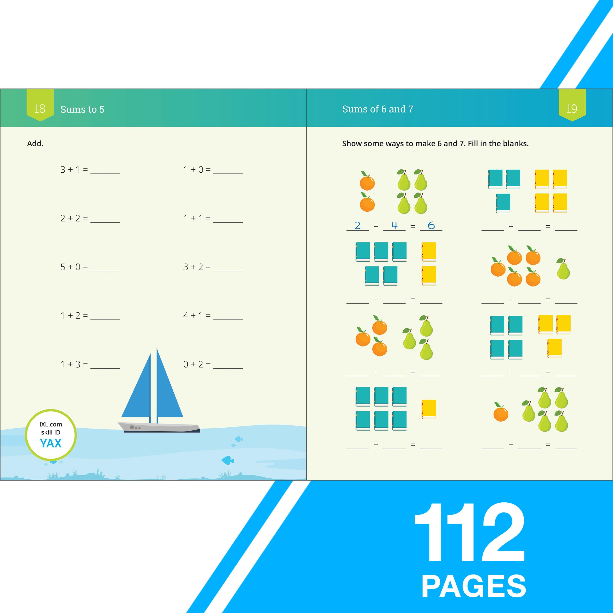 IXL Addition 1st Grade Math Workbook, Mathematics Book for Kids Ages 67 With Word Problems, Adding Strategies and Facts, How to,Used