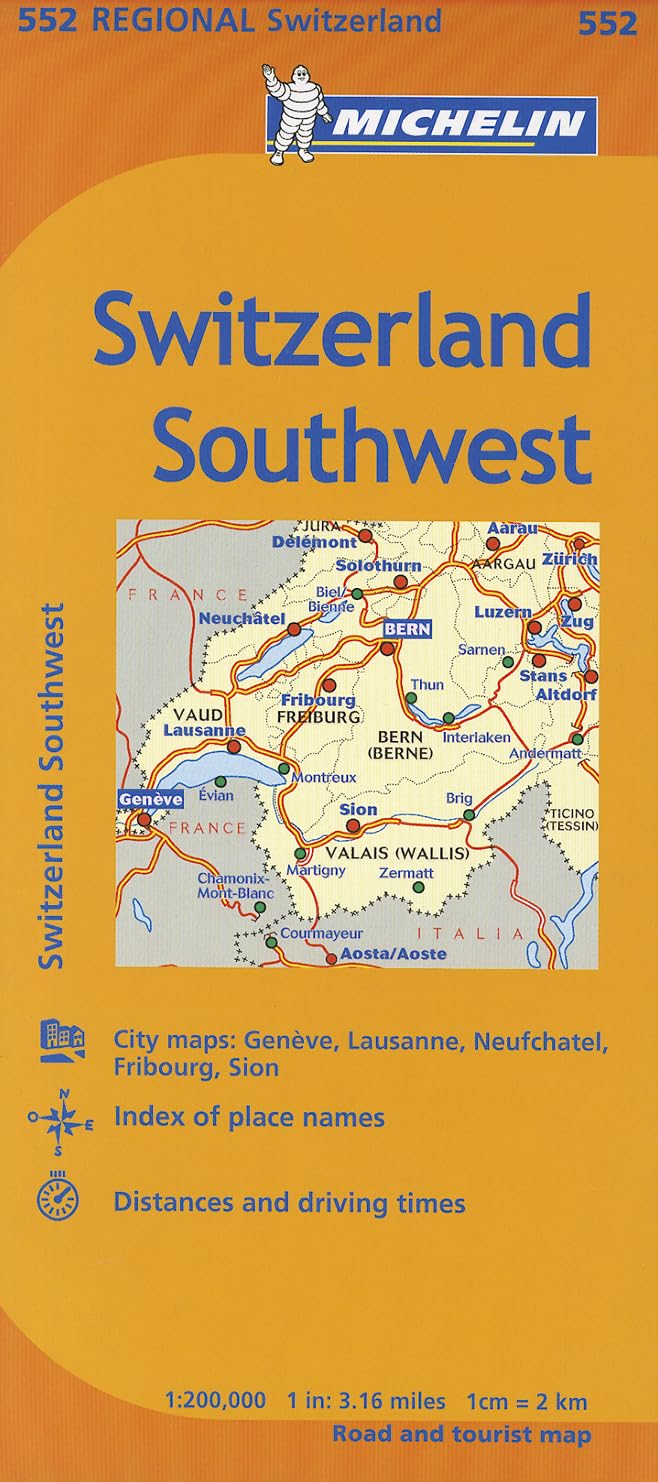 Michelin Switzerland: Southwest Map 552 (Maps/Regional (Michelin)),New
