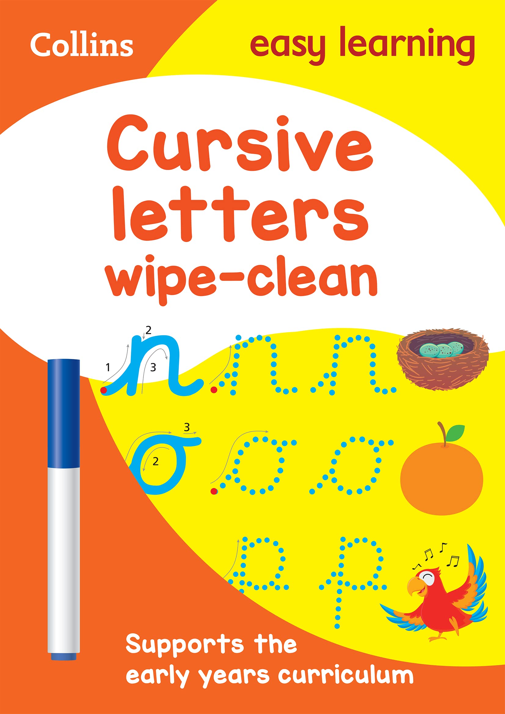Collins Easy Learning Preschool  Cursive Letters Age 35 Wipe Clean Activity Book,Used