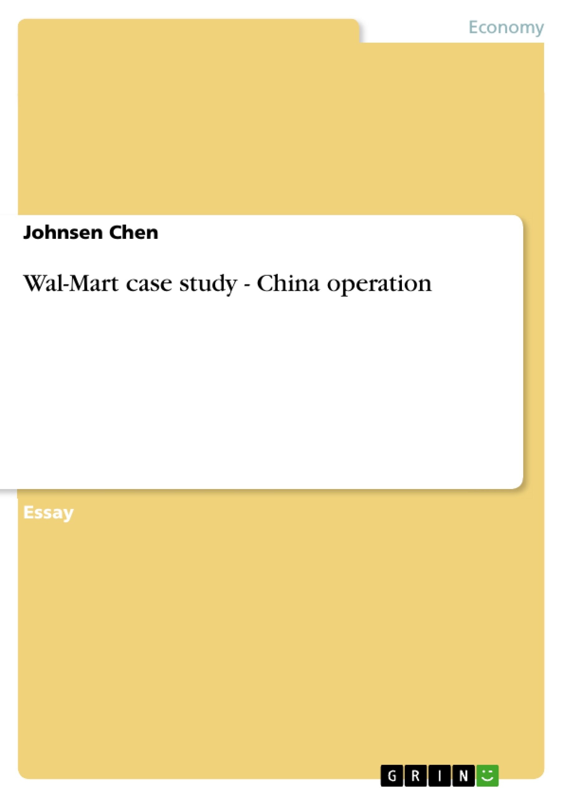 WalMart case study  China operation,Used