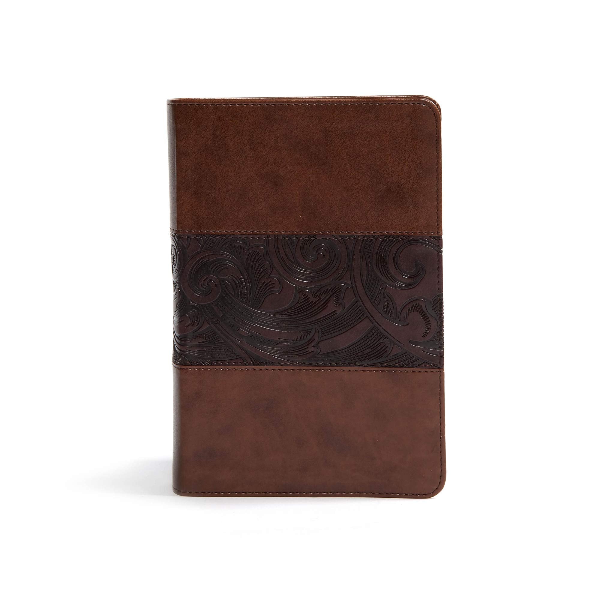 CSB Study Bible, Personal Size Edition, Mahogany LeatherTouch, Red Letter, Study Notes and Commentary, Illustrations, Ribbon Mar,Used