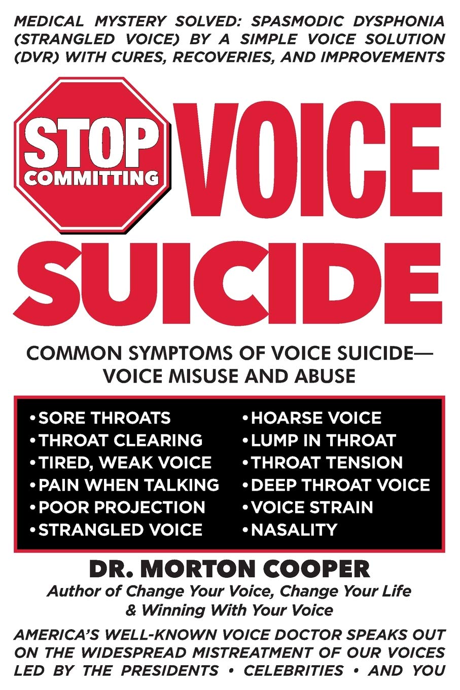 Stop Committing Voice Suicide: Americas wellknown voice doctor speaks out on the widespread mistreatment of our voices led by t,Used