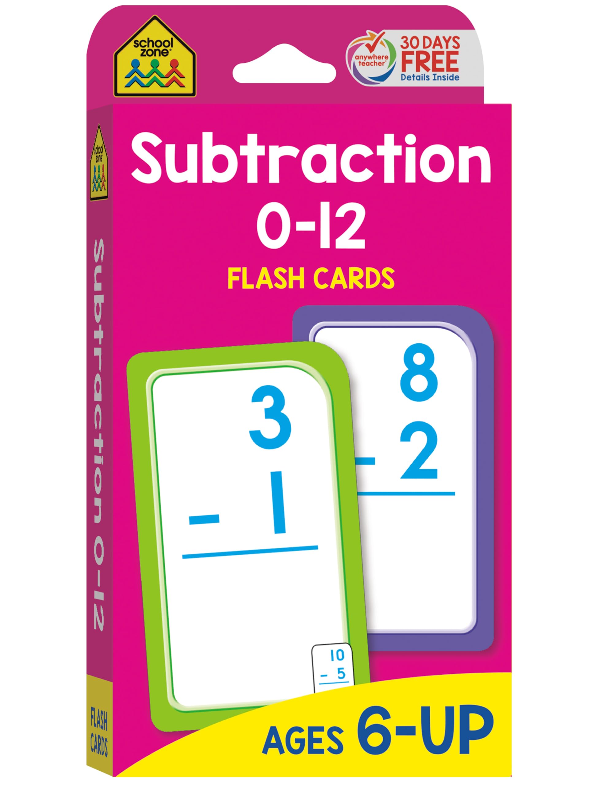 School Zone  Subtraction 012 Flash Cards  Ages 6 And Up, 1St Grade, 2Nd Grade, Numbers 012, Math, Problem Solving, Subtracti,Used
