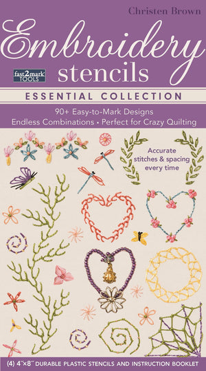 fast2mark Embroidery Stencils  Essential Collection: 90+ EasytoMark Designs  Endless Combinations  Perfect for Crazy Quiltin,New