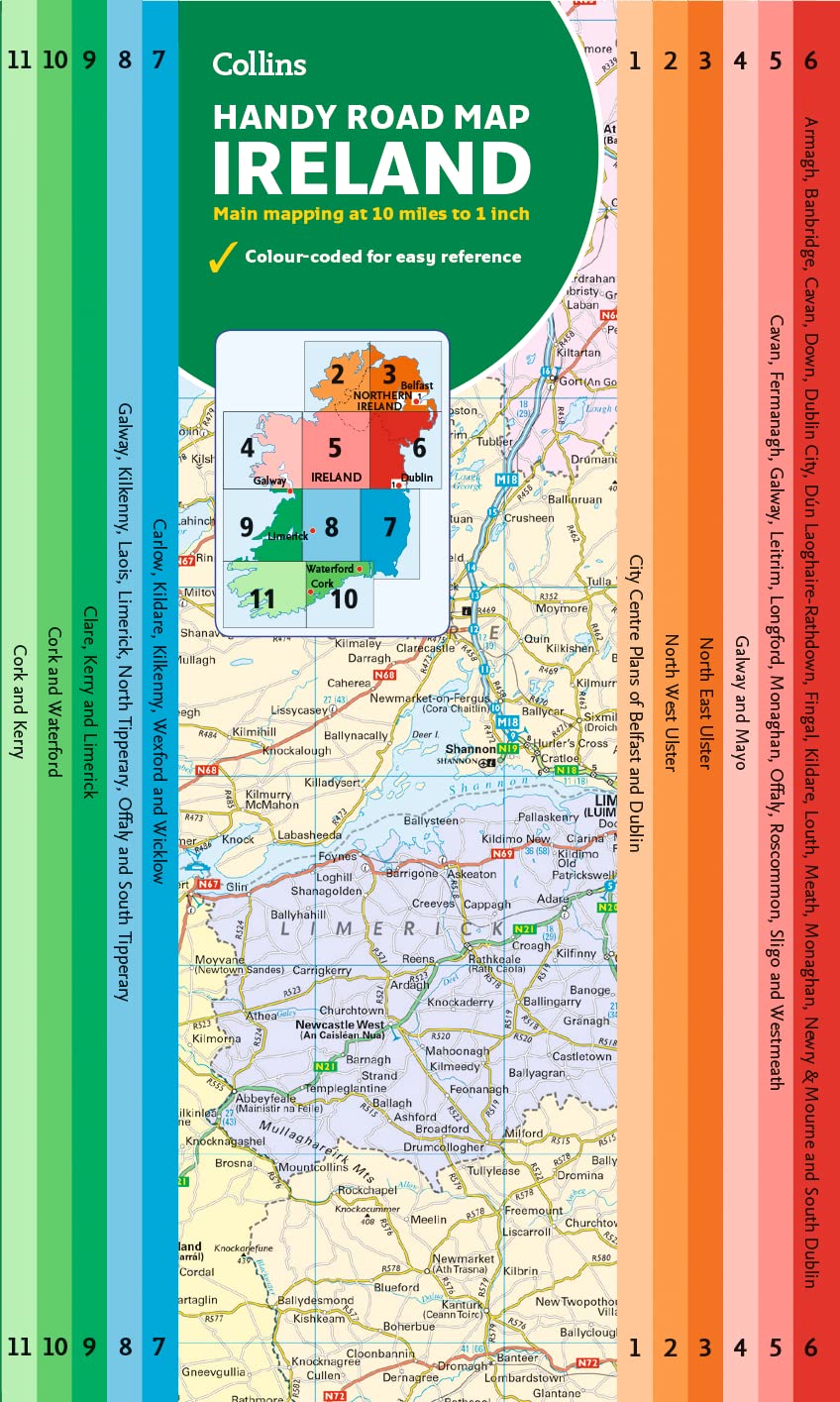 Collins Handy Road Map Ireland,Used
