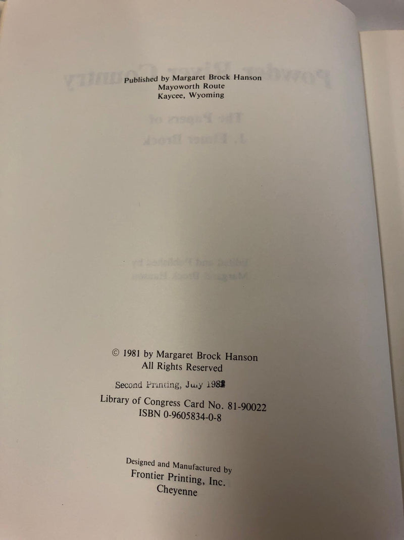 Powder River Country: The Papers Of J. Elmer Brock,Used