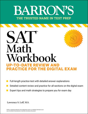 Sat Math Workbook: Uptodate Practice For The Digital Exam (Barron'S Sat Prep),Used