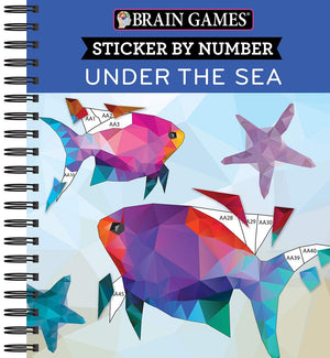 Brain Games  Sticker By Number: Under The Sea  2 Books In 1 (42 Images To Sticker)