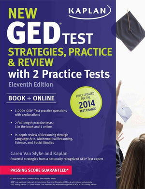 New GED Test Strategies, Practice, and Review with 2 Practice Tests: Book + Online 