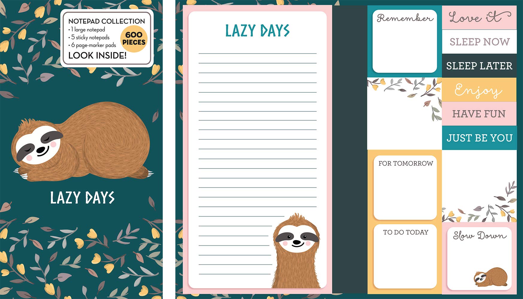 Book of Sticky Notes: Notepad Collection (Sloth Lazy Days),Used