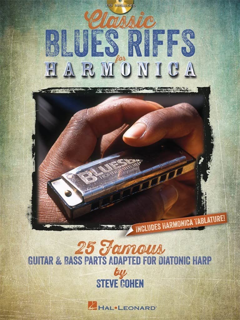Classic Blues Riffs For Harmonica  25 Famous Guitar & Bass Parts Adapted Diatonic Harp,Used
