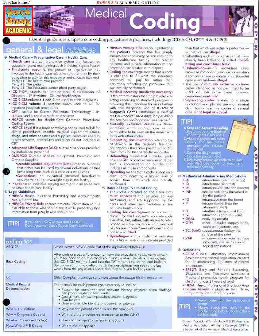 Medical Coding (Quick Study Academic),New