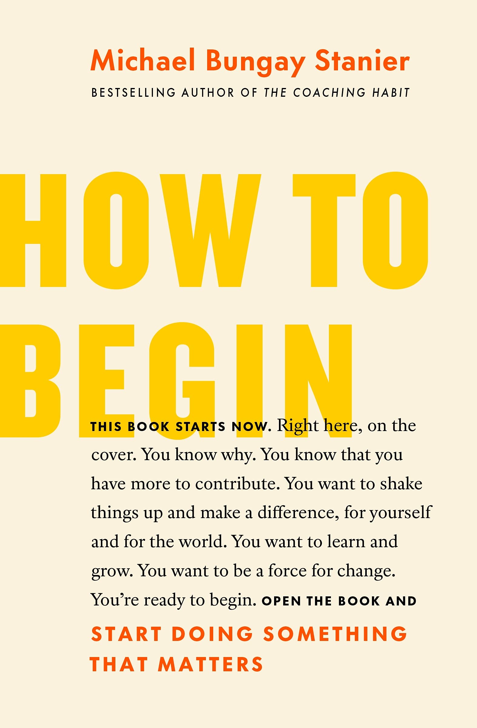 How to Begin: Start Doing Something That Matters,New