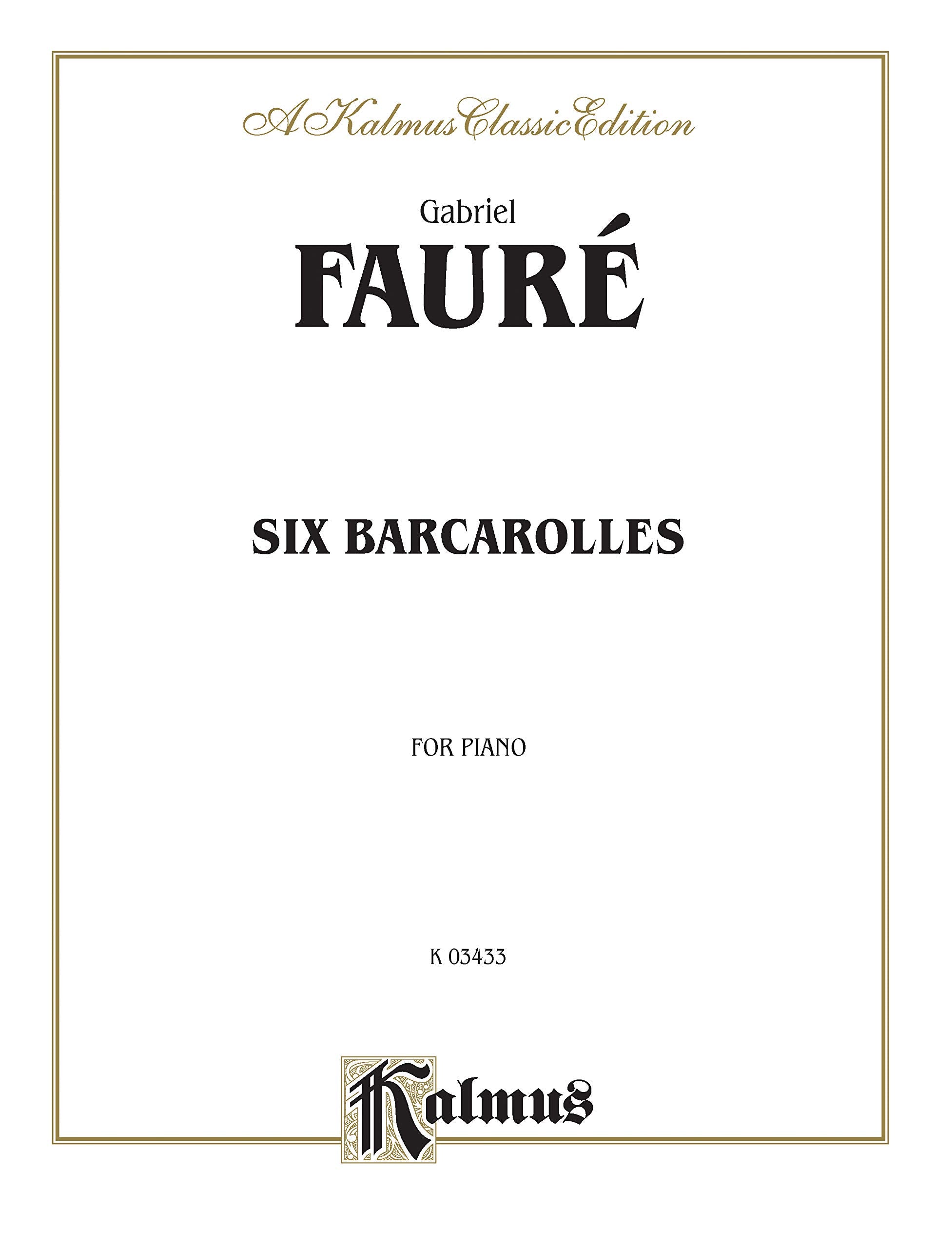 Six Barcaroles (Kalmus Edition),Used
