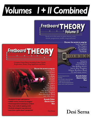 Fretboard Theory Volumes I + II Combined: The complete guitar theory series on scales, chords, progressions, modes, song composi,Used