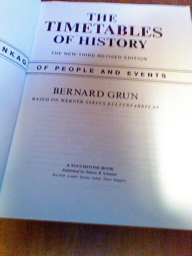 The Timetables of History: A Horizontal Linkage of People and Events,New