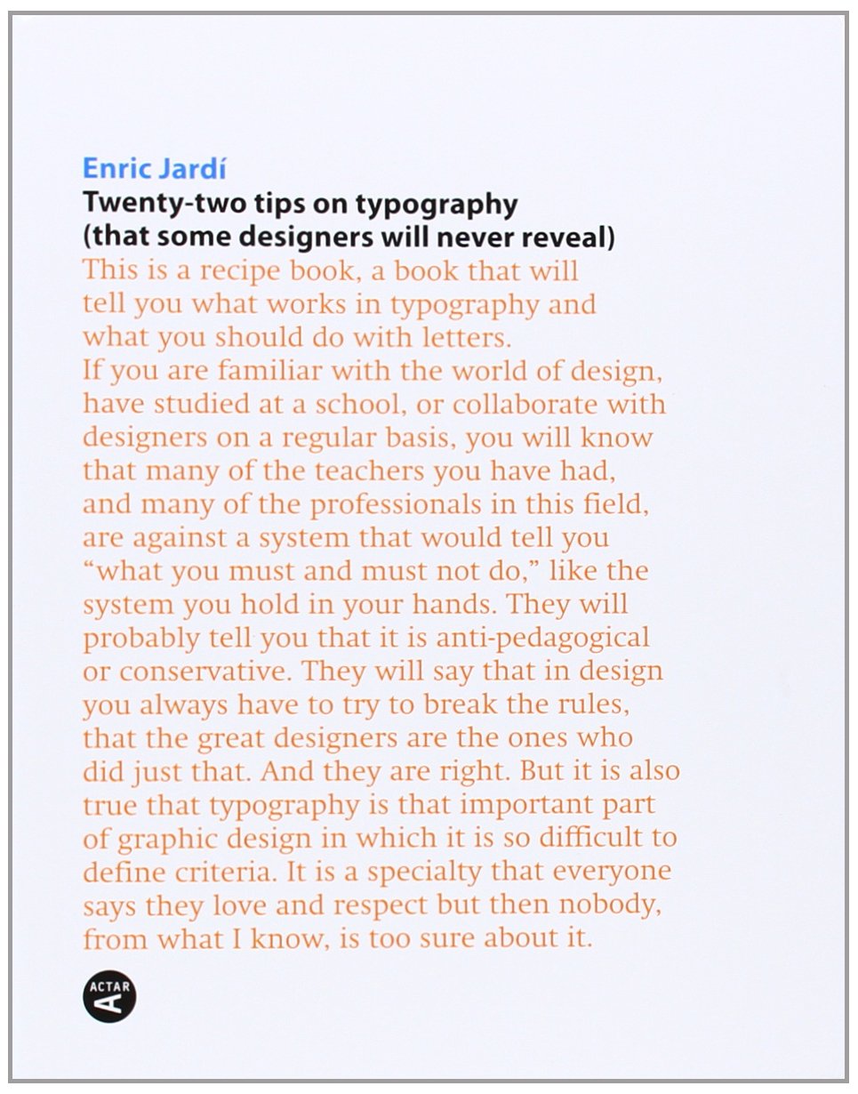 TWENTY TWO TIPS ON TYPOGRAPHY,Used