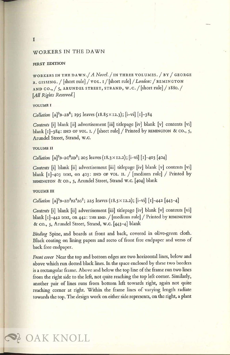 George Gissing: A bibliography,Used