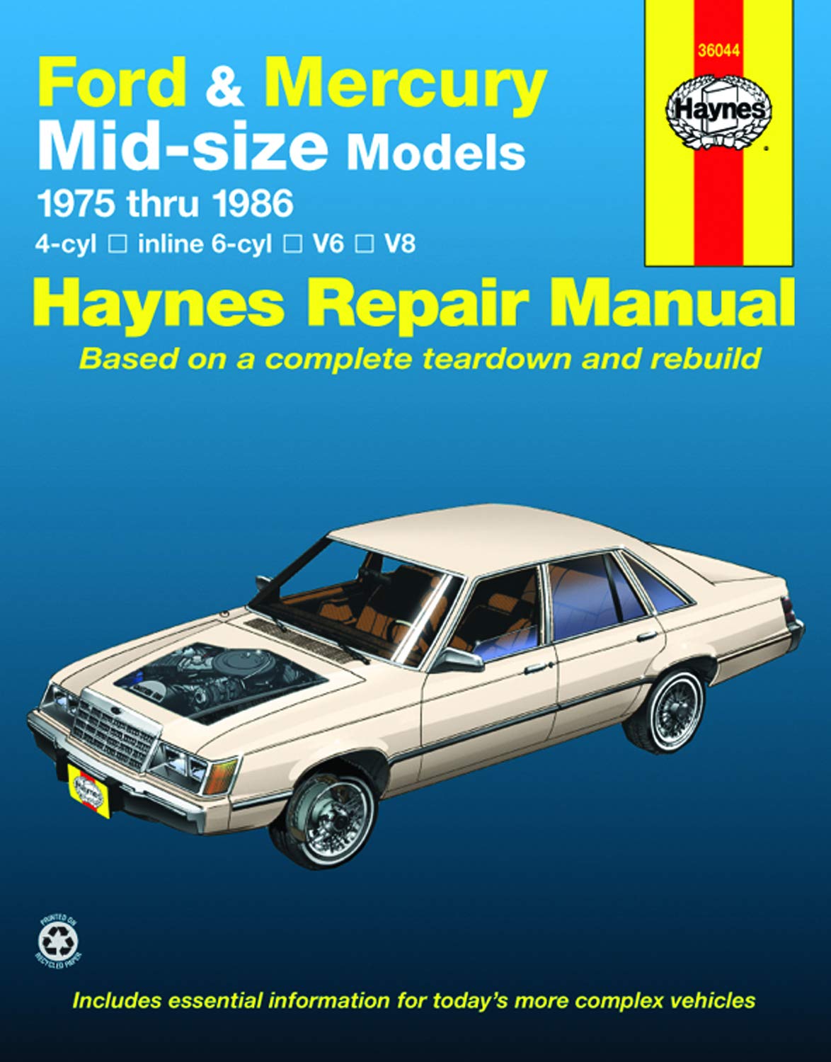 Midsize Ford Thunderbird & Mercury Cougar (7582), Ford Ltd & Mercury Marquis (8386), Torino, Gran Torino, Elite, Ranchero, Ltd