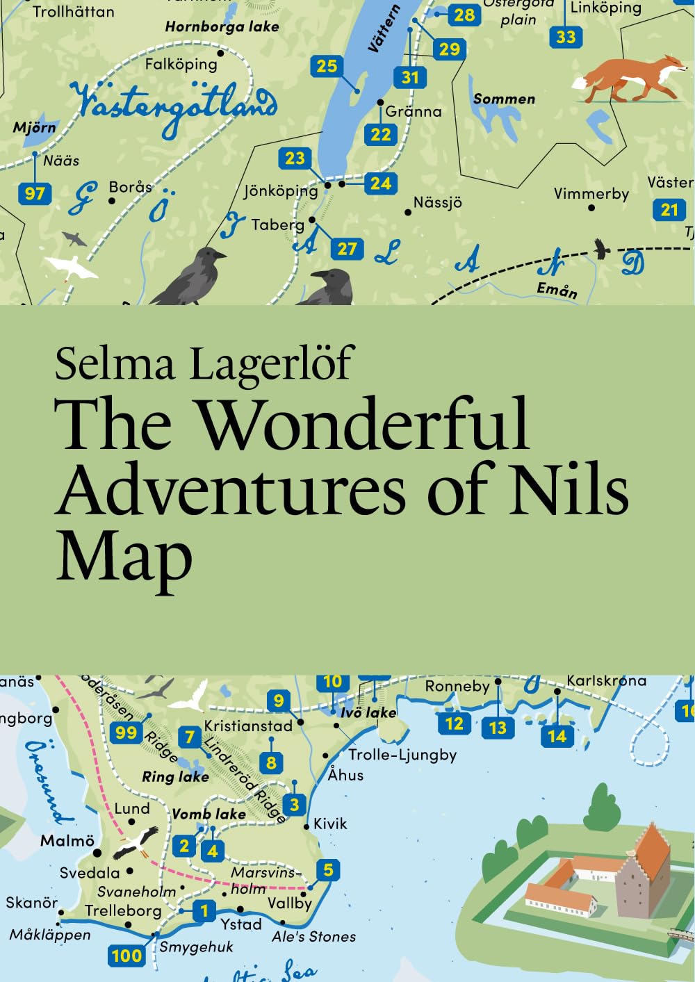 Selma Lagerlof: The Wonderful Adventures of Nils Map (Literary Maps),Used