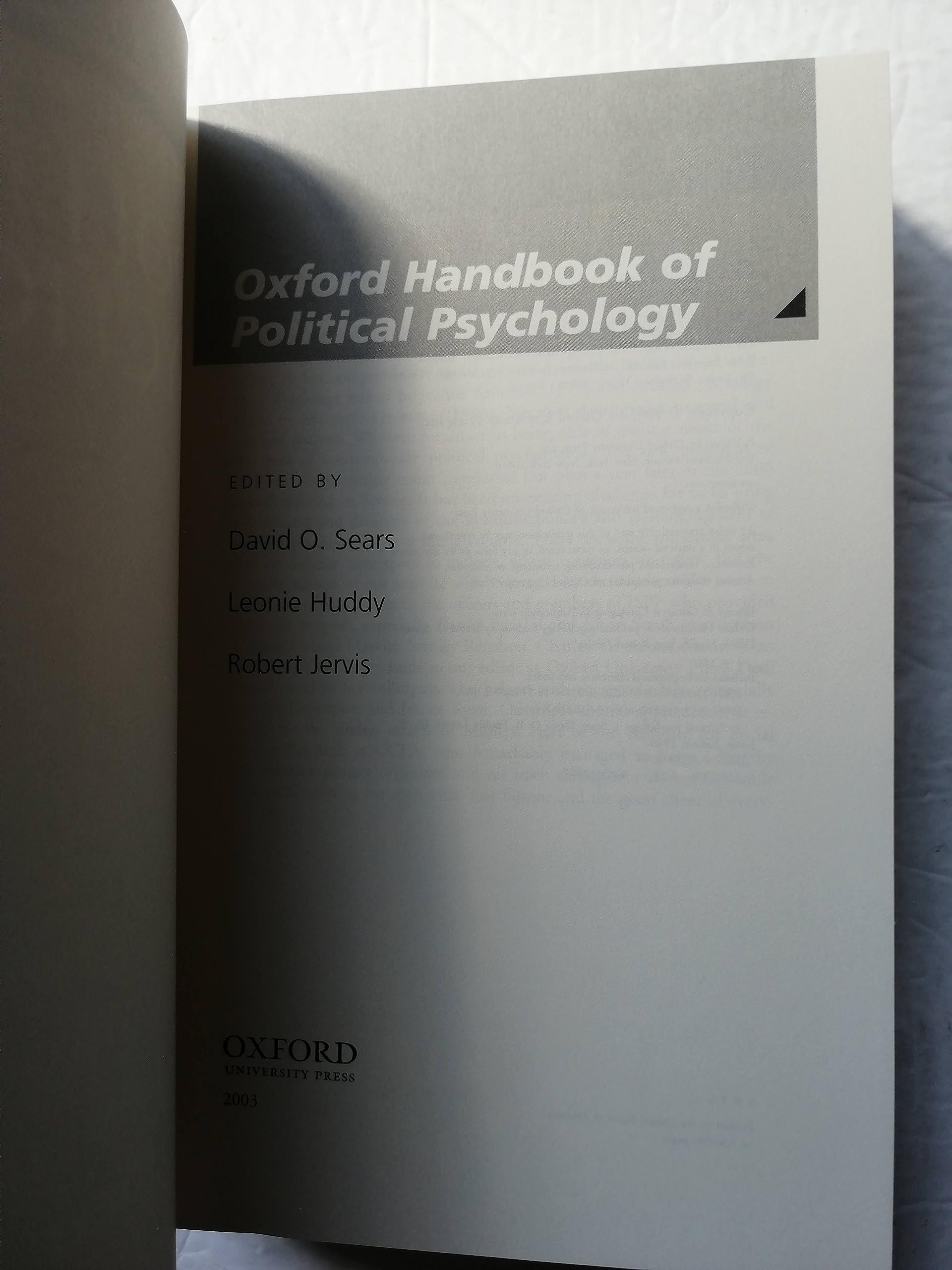 Oxford Handbook Of Political Psychology,Used