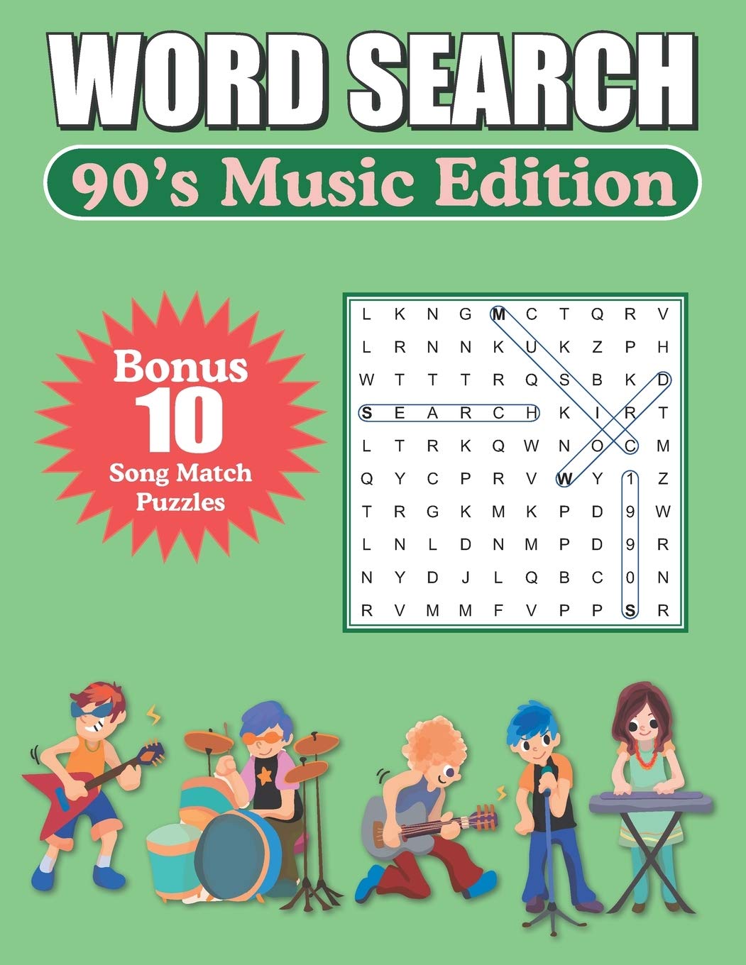 Word Search 90's Music Edition: Large Print Word Find Puzzles,Used