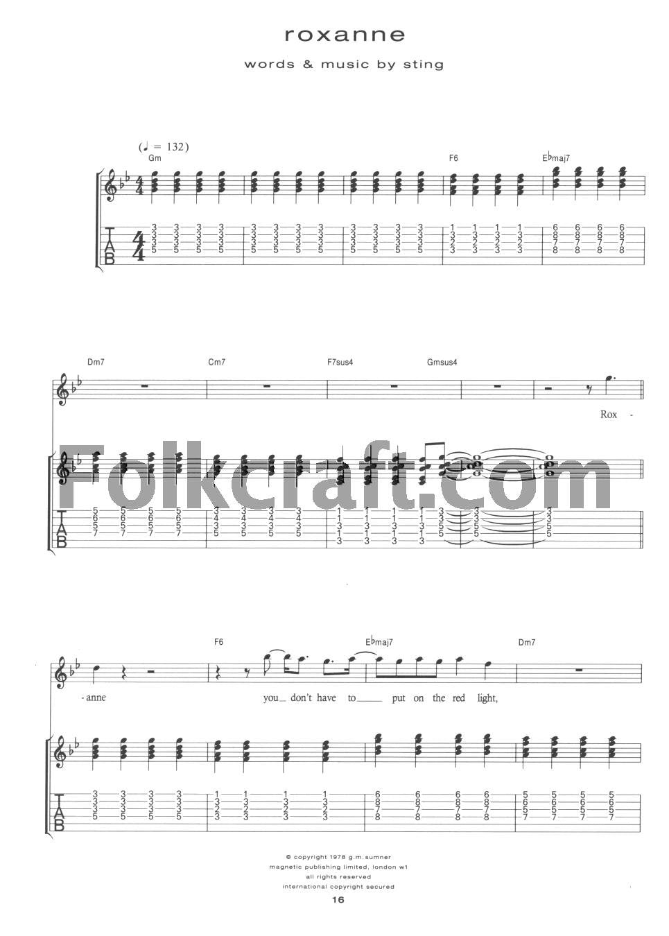 Sting For Guitar Tab*,Used