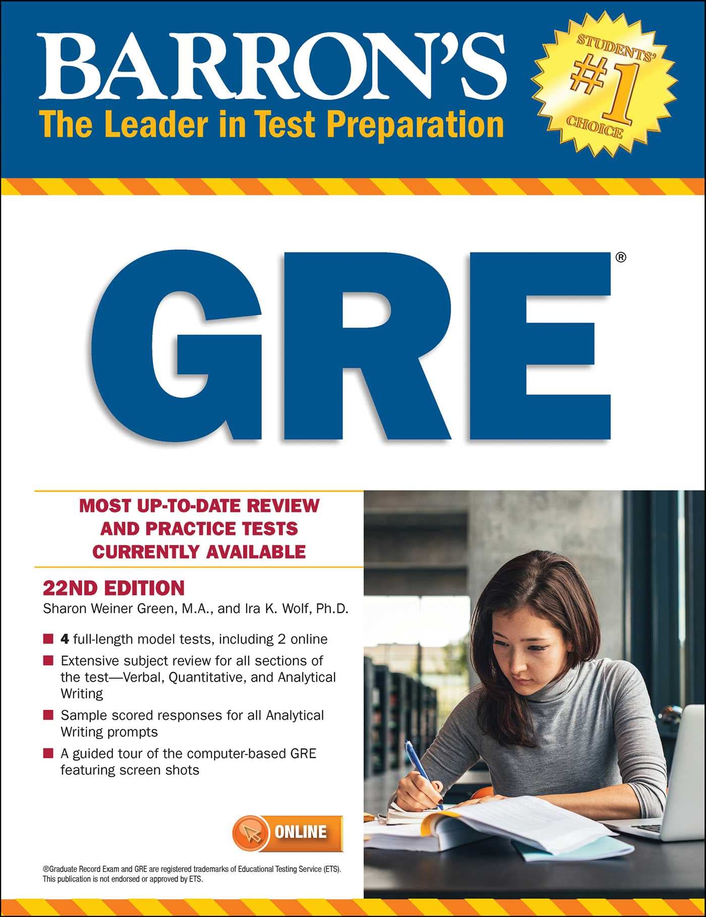 GRE with Online Tests (Barron's Test Prep),Used