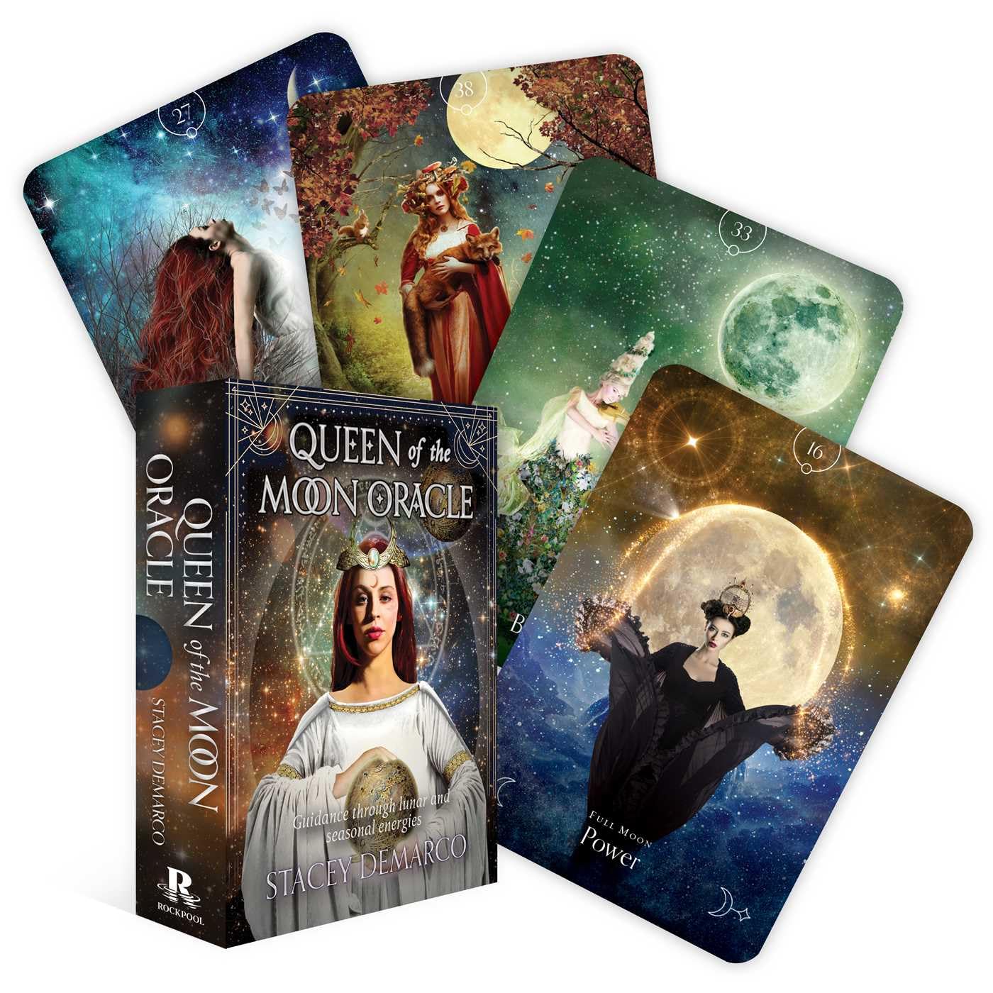 Queen of the Moon Oracle: Guidance through Lunar and Seasonal Energies (44 FullColor Cards and 120Page Guidebook) (Rockpool Or,New
