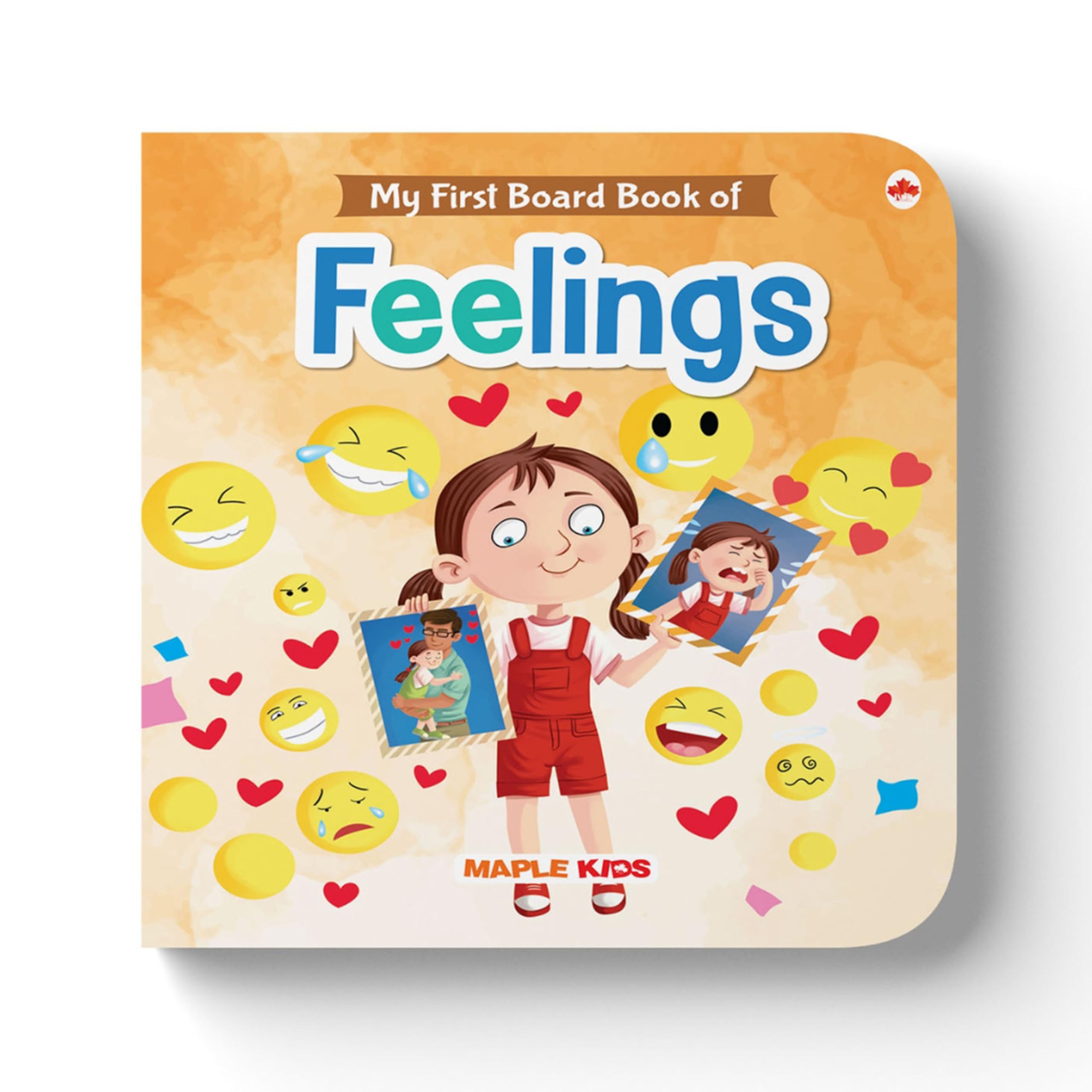 Feelings - Illustrated Board Book For Children - Happy, Sad, Angry, Love, Scared, Confused, Excited - Board Book Of Emotions And Expressions For Kids - Age 2+ - Learning Book For Kids