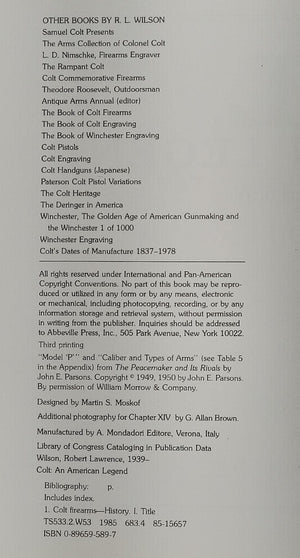 Colt, an American legend: The official history of Colt firearms from 1836 to the present,Used