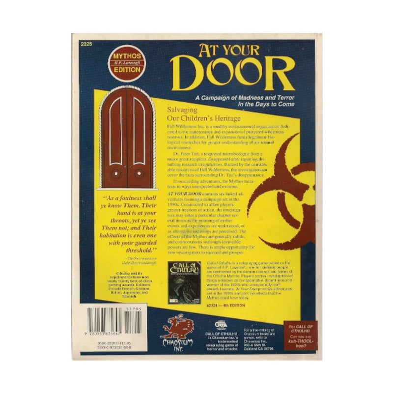 At Your Door (Call of Cthulhu Horror Roleplaying, Modern Era, #2326),Used
