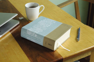 NIV, Journal the Word Bible, Large Print, Leathersoft, Teal/Tan: Reflect, Journal, or Create Art Next to Your Favorite Verses,New