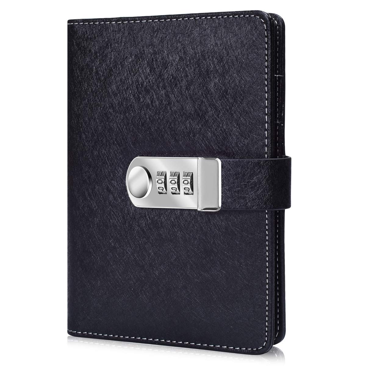 Arrlsdb Password Diary With Lock, Pu Leather Combination Lock Diary (Combination Lock Journal) A6 Refillable Leather Journal, Si