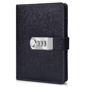 Arrlsdb Password Diary With Lock, Pu Leather Combination Lock Diary (Combination Lock Journal) A6 Refillable Leather Journal, Si