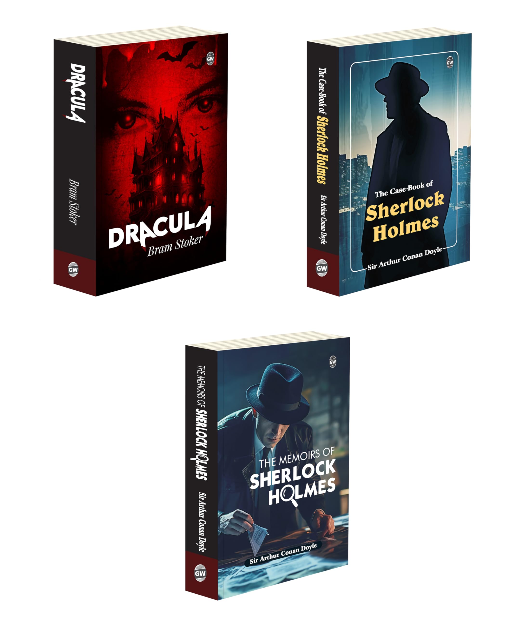 The Case Book Of Sherlock Holmes, The Memoirs Of Sherlock Holmes And Dracula : Timeless Masterpieces Of Mystery And Horror, Top Classic Novels, Mystery & Suspense Combo | Combo Of 3 Novels