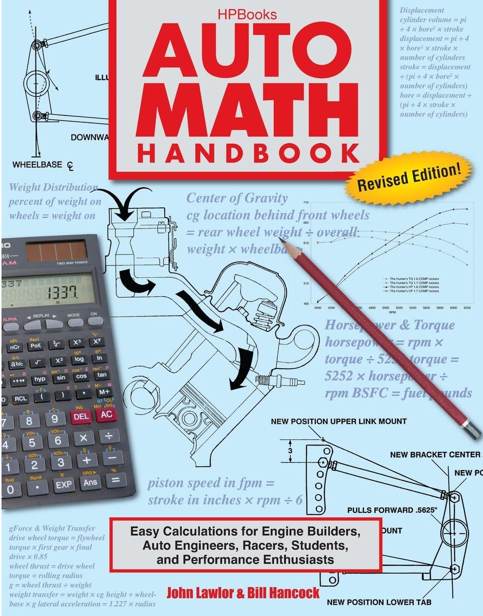 Auto Math Handbook HP1554: Easy Calculations for Engine Builders, Auto Engineers, Racers, Students, and Per formance Enthusiasts,Used
