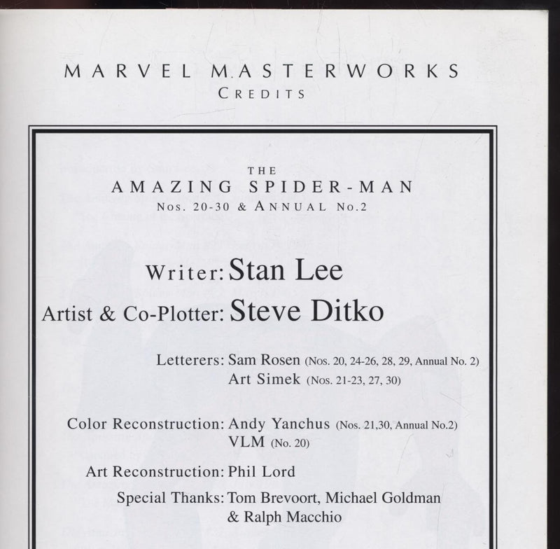 Marvel Masterworks Presents The Amazing Spiderman Volume 3 (Nos. 2030&Annual No. 2),Used