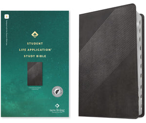 NLT Student Life Application Study Bible (LeatherLike, Charcoal Gray Striped, Indexed, Red Letter, Filament Enabled),New