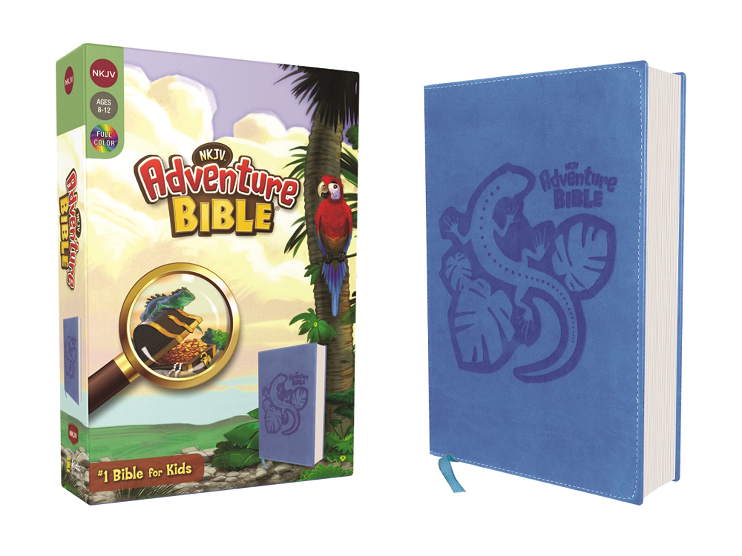 NKJV, Adventure Bible, Leathersoft, Blue, Full Color,Used