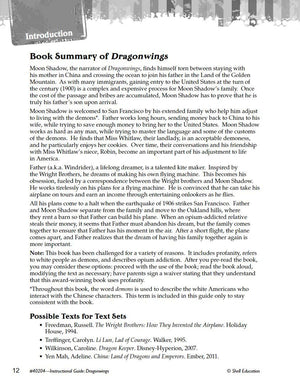 Dragonwings: An Instructional Guide for Literature  Novel Study Guide for 4th8th Grade Literature with Close Reading and Writi,Used